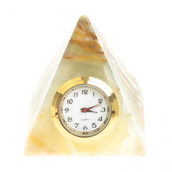 Декоративные часы «Пирамида» камень оникс 5×5х5,4 см (2)