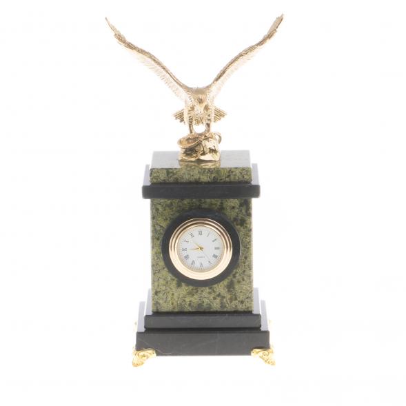 Настольные часы &amp;quot;Орел&amp;quot; камень змеевик 124333