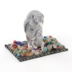 Сувенир "Пингвин с пингвиненком" из мрамолита