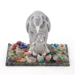 Сувенир "Пингвин с пингвиненком" из мрамолита