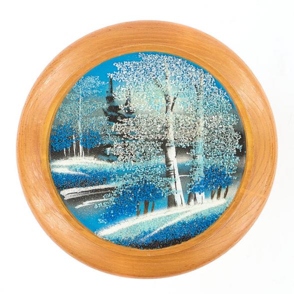 Тарелка декоративная &amp;quot;Зима&amp;quot; 15 см каменная крошка 119559
