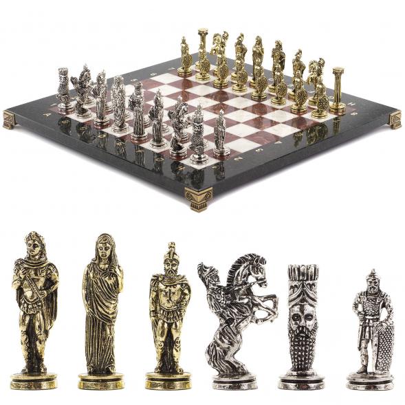 Шахматы подарочные &amp;quot;Александр Македонский&amp;quot; доска 36х36 см лемезит мрамор 120733