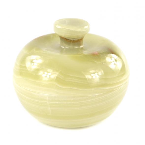 Круглая шкатулка &amp;quot;Яблоко&amp;quot; камень оникс 10,3х10,3х9 см (4) 121673