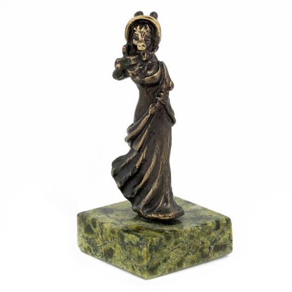 Статуэтка из бронзы на подставке из змеевика &amp;quot;Коза&amp;quot; 116165