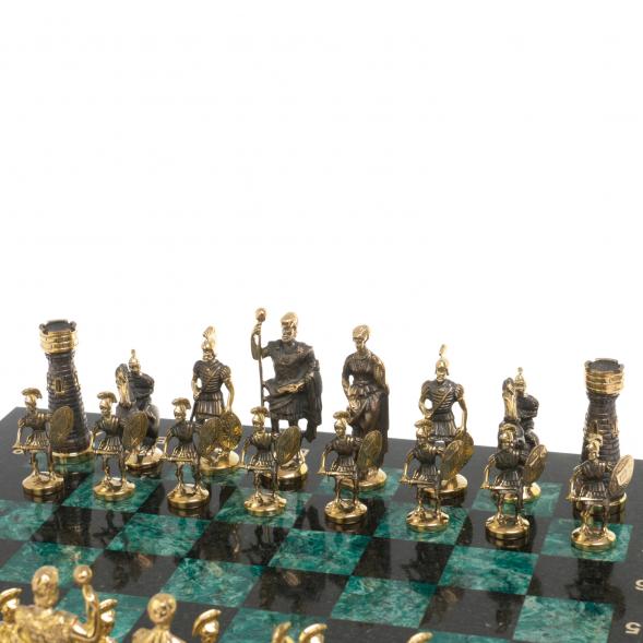 Настольные шахматы &amp;quot;Римские&amp;quot; бронза шабровский змеевик 40х40 см 126828