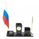 Письменный набор &amp;quot;Символ России&amp;quot; камень черный обсидиан 128081