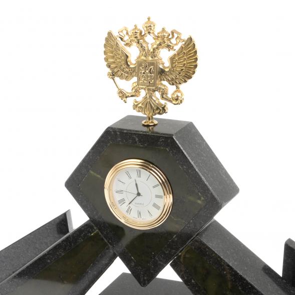 Письменный набор &amp;quot;Герб России&amp;quot; из нефрита с настольным ковриком 128324