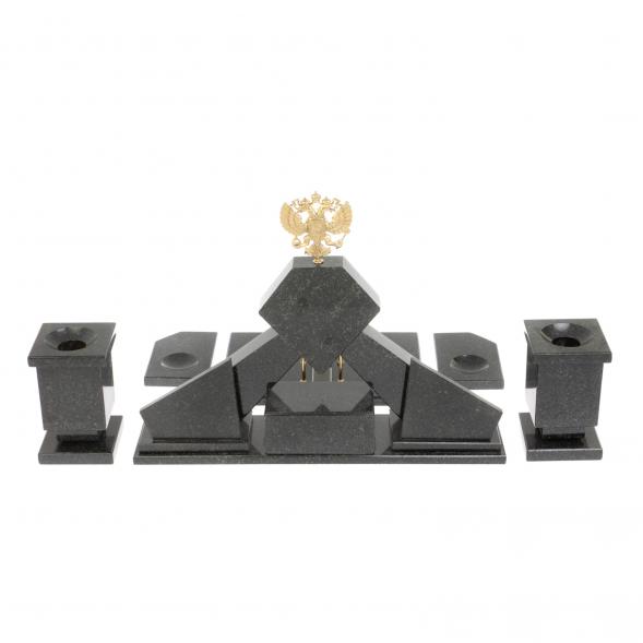 Письменный набор &amp;quot;Герб России&amp;quot; из нефрита с настольным ковриком 128324