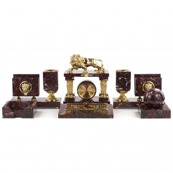 Настольный набор &amp;quot;Рычащий лев&amp;quot; бронза креноид 120840