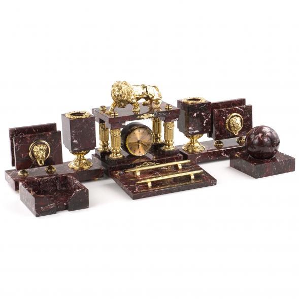 Настольный набор &amp;quot;Рычащий лев&amp;quot; бронза креноид 120840