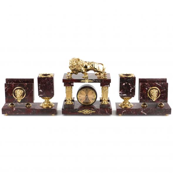 Настольный набор &amp;quot;Рычащий лев&amp;quot; бронза креноид 120840