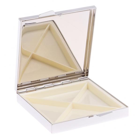 Таблетница на 4 отделения камень оникс цвет серебро 125933