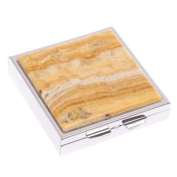 Таблетница на 4 отделения камень оникс цвет серебро 125933