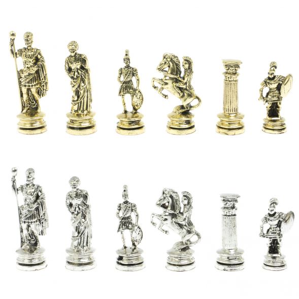 Шахматы &amp;quot;Древний Рим&amp;quot; доска 44х44 см из мрамора и змеевика 128243