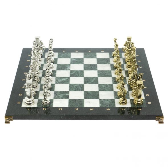 Шахматы &amp;quot;Древний Рим&amp;quot; доска 44х44 см из мрамора и змеевика 128243