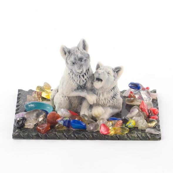 Сувенир из мрамолита &amp;quot;Пара волчат&amp;quot; 119464