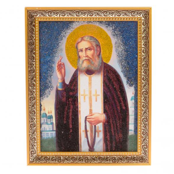Икона настенная &amp;quot;Серафим Саровский&amp;quot; рамка багет 18х23 см 125851
