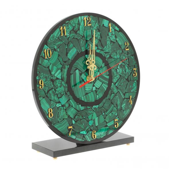 Часы настольные из малахита &amp;quot;Мозайка&amp;quot; 26,5х8х28 см 127461