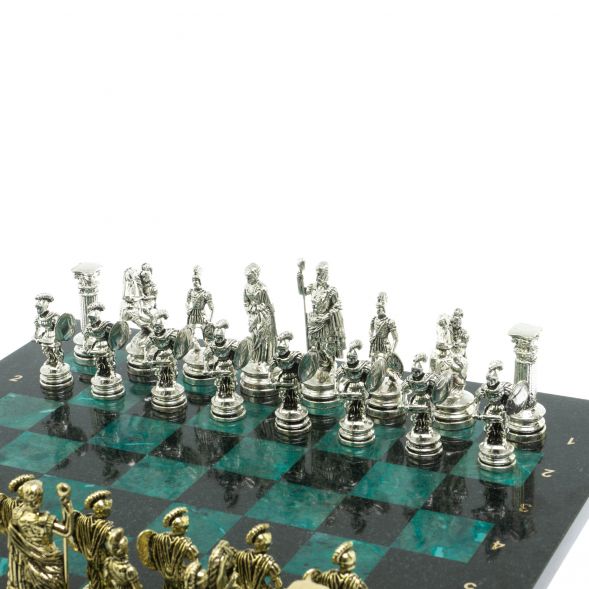 Шахматы &amp;quot;Древний Рим&amp;quot; доска 44х44 см из змеевика 128244