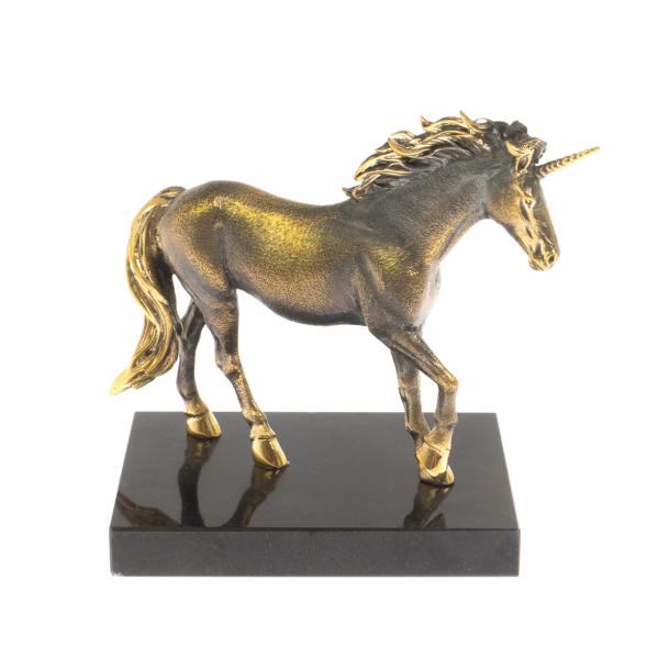 Статуэтка из бронзы &amp;quot;Единорог&amp;quot; камень долерит 129843