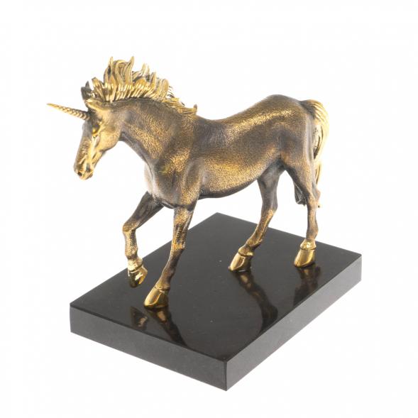 Статуэтка из бронзы &amp;quot;Единорог&amp;quot; камень долерит 129843