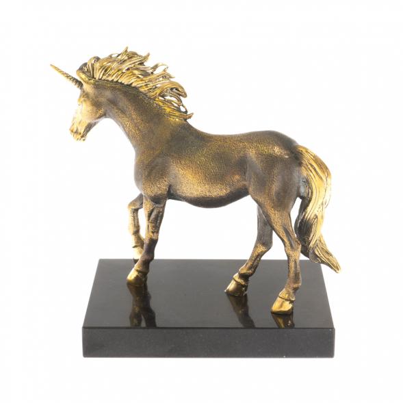 Статуэтка из бронзы &amp;quot;Единорог&amp;quot; камень долерит 129843