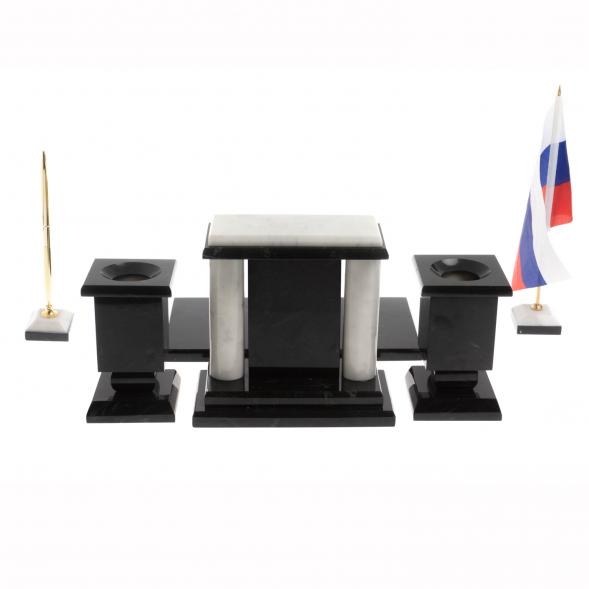 Настольный набор &amp;quot;Премьер&amp;quot; из белого мрамора 129960