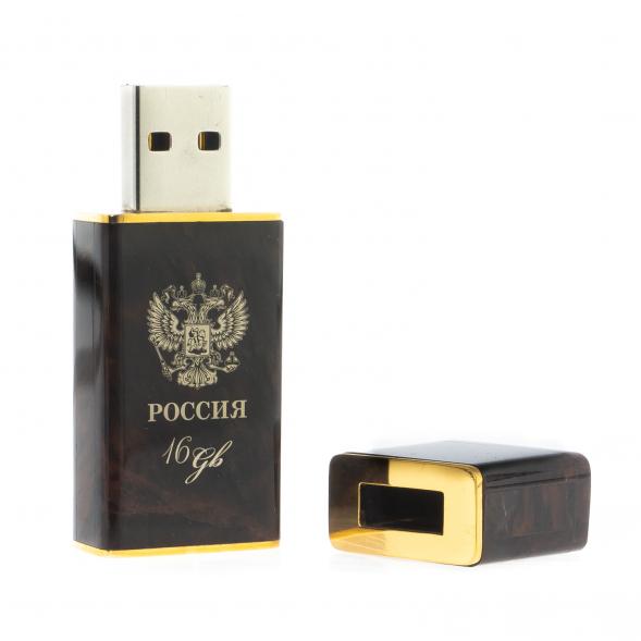 Флешка из камня обсидиан &amp;quot;Герб РФ&amp;quot; 16 гб 122335