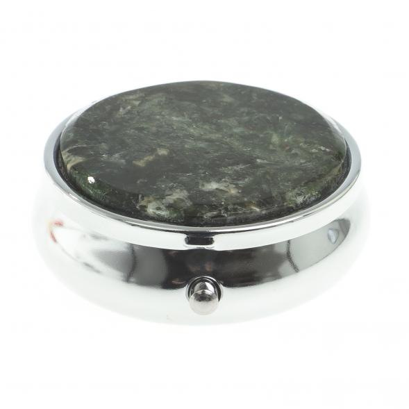 Таблетница на 3 отсека камень актиновит цвет серебро 123196