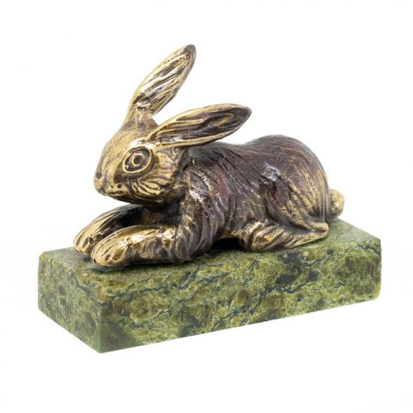 Статуэтка &amp;quot;Кролик&amp;quot; из бронзы и змеевика средний 116168
