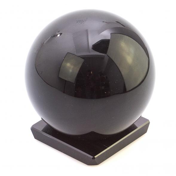 Шар из черного обсидиана 12 см на подставке 124715