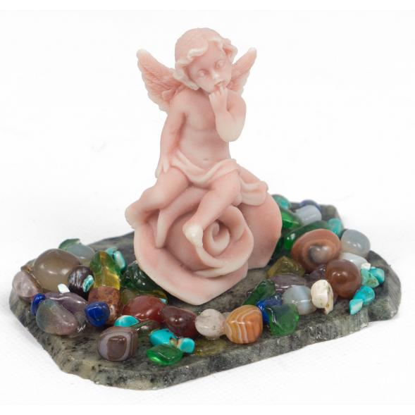 Сувенир &amp;quot;Ангел на розе&amp;quot; из мрамолита 117701