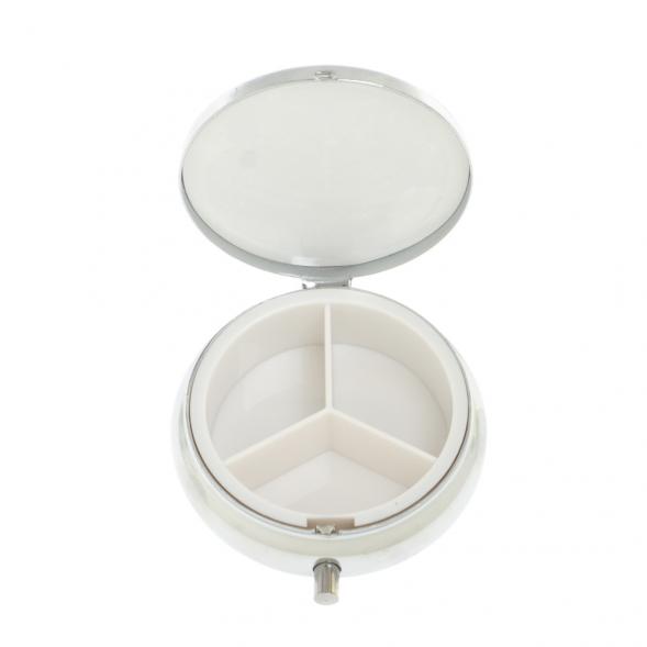 Таблетница на 3 отсека камень соколиный глаз цвет серебро 126985