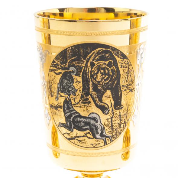 Набор рюмок &amp;quot;Охота на медведя&amp;quot; 100 мл 3 шт Златоуст 127140