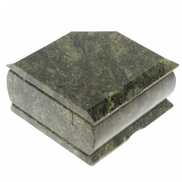 Шкатулка из змеевика с зеркалом 11,5х11х6 см 129576