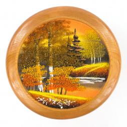 Тарелка декоративная "Осень золотая" 20 см каменная крошка