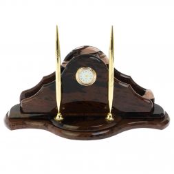 Настольный набор "Волна" из коричневого обсидиана