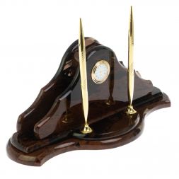 Настольный набор "Волна" из коричневого обсидиана