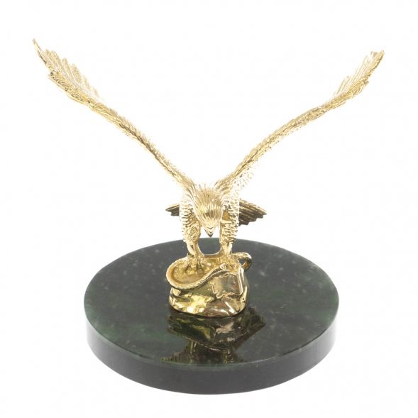 Бронзовая статуэтка &amp;quot;Орел&amp;quot; на нефрите и долерите 9х9х10 см 128923