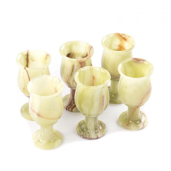 Набор фужеров 6 шт из камня оникс 130 мл 6х12 см в коробке 121523