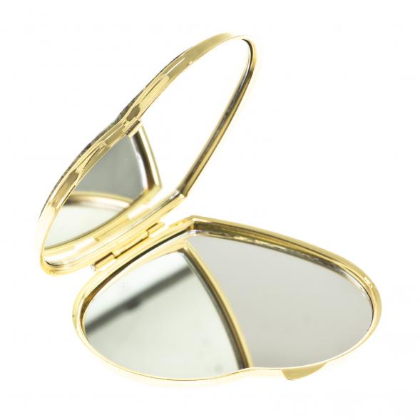 Зеркало &amp;quot;Сердце&amp;quot; из змеевика с круглой ящерицей цвет золото 124195