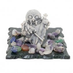 Сувенир из мрамолита "Сова-музыкант"