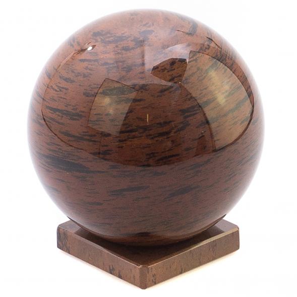 Шар из коричневого обсидиана 12 см на подставке 124717