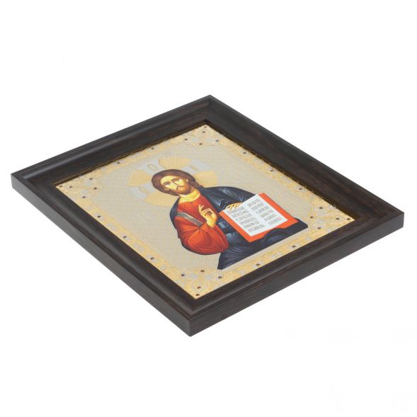 Икона гравюра &amp;quot;Спаситель&amp;quot; 24,5х28,5 см Златоуст 128006