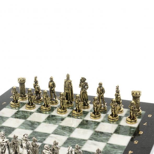 Шахматы подарочные &amp;quot;Рыцари&amp;quot; доска 36х36 мрамор змеевик 128162