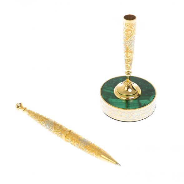 Ручка с подставкой из малахита Златуст 128626