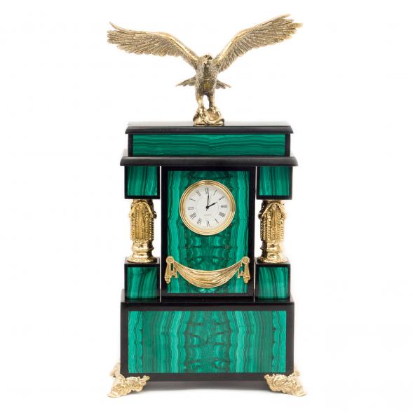 Часы &amp;quot;Орел&amp;quot; большой малахит 115045