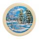 Панно каменное на тарелке из дерева &amp;quot;Зимний пейзаж&amp;quot; 40 см 111127