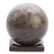 Шар из серого обсидиана 10 см на подставке 124719