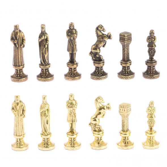 Шахматы &amp;quot;Ренессанс&amp;quot; доска 36х36 см змеевик, лемезит фигуры цвет бронза-золото 124880